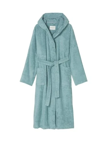 Timeless Women's Bathrobe, 100% Organic Terry Cotton, Plain, Turquoise, XL