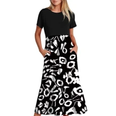 Today's Deals,Dresses for Women UK Clearance 2024 Summer Fashion Floral Print Dress Casual Crewneck Short Sleeve Beach Dress Swing Mid Long Dresses Flowy Tiered Sundress with Pockets Today's Deals,Dresses for Women UK Clearance 2024 Summer Fashion Floral Print Dress Casual Crewneck Short Sleeve Beach Dress Swing Mid Long Dresses Flowy Tiered Sundress with Pockets