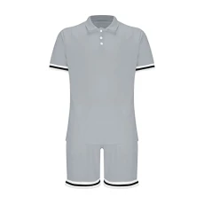 Todays Offers Special Deals Prime Deals Mens Suits Short Sleeve Cuffs Turn Down Collar Quarter Button Down Pullover Tops with Shorts Solid Color Printed Set Summer Fashion Sports Sale Clearance 1P