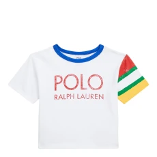 Toddler Girl′ White Logo Cotton Boxy T hirt Toddler Girl′ White Logo Cotton Boxy T hirt