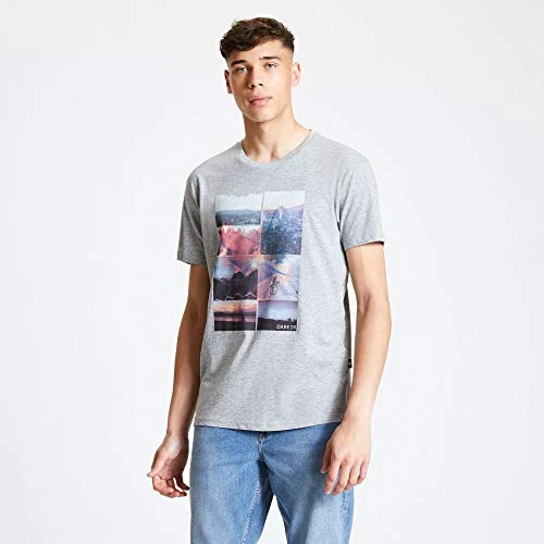 Token' Cotton Graphic Print Casual Short Sleeve T-Shirt T-Shirts/Polos/Vests - Ash Grey, X-Large