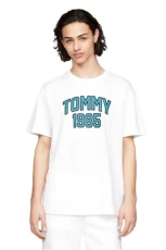 Tommy Jeans Men's Varsity Velvet T-Shirt, White, S