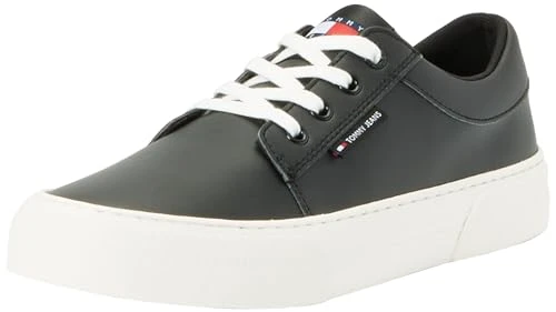 Tommy Jeans Men's Vulcanised Skater Derby Shoes, Black (Black), 6,5