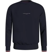 Tommy Logo Tipped Crew - Navy - L