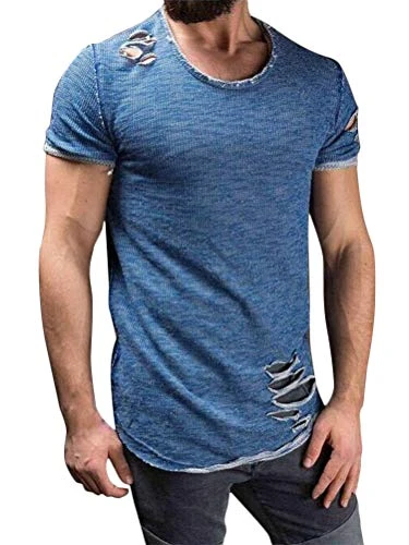 Tomwell Men T-Shirt Summer Short Sleeve Round Neck Solid Color Casual Light and Breathable Fashion T