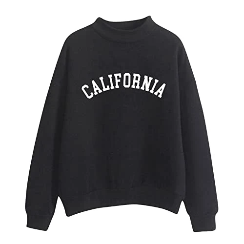 Tops Women Uk Ladies Fleece Jackets Full Zip Jumpers for Women Active Workout Autumn Winter O Neck Solid Color Prints Long Sleeve Pullover Sweatshirt (E-Black, S) Clearance Store