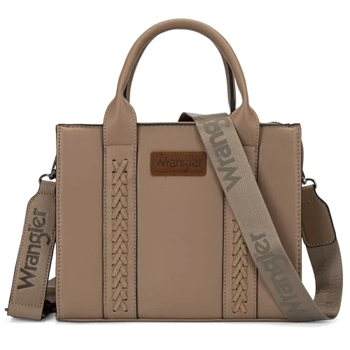 Tote Bags for Women Top-handle Handbags and Purse for Women with Adjustable Strap, D Plain Khaki