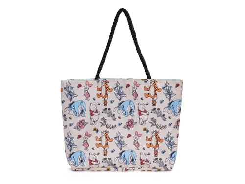 Tote Winnie the Pooh Eeyore Piglet Tigger Beach Print Lightweight Bag, Multicolor, One Size
