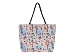 Tote Winnie the Pooh Eeyore Piglet Tigger Beach Print Lightweight Bag, Multicolor, One Size