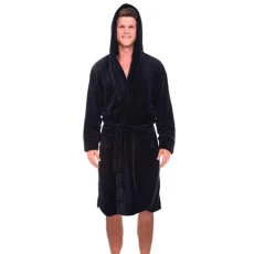 Towelling Bath Robes For Men Dressing Gown V Neck Long Sleeved Lightweight-Fluffy Super Soft Hooded With Pockets Bath Robes For Men With Belt Mens Nightwear Long Mens Pyjamas Men'S Nightwear