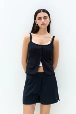 Tracksuit Bermuda Shorts With Side Stripes - Navy