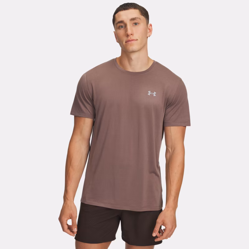 Trail Run Mens Short Sleeve Sierra Taupe / Reflective - Brown