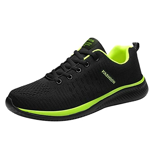 Trainers Men Women Comfortable Breathable Outdoor Sports Network Men Women Couples Walking Shoes Outdoor Trainers Sports Shoes Leisure Shoes Fitness Trainers Running Shoes, Green, 10 UK