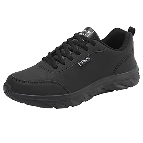 Trainers Men's Shoes Large Size Casual Laace Up Plain Casual Fashion Simple Shoes Running Shoes Fitness Jogging Walking Shoes Sports Shoes Trainers Men's Outdoor Fitness Shoes, black, 9 UK