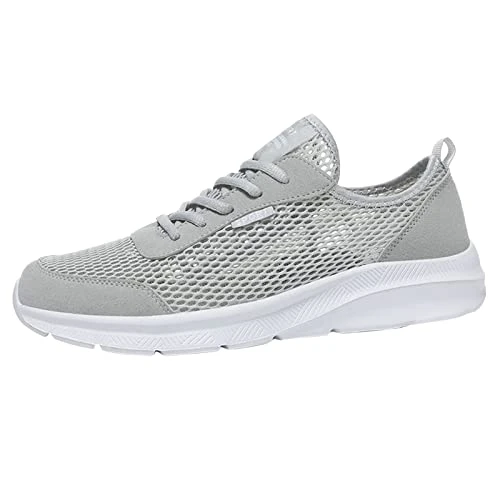 Trainers Sports Shoes for Men Breathable Mesh Lightweight Comfortable Leisure Shoes Running Shoes Sports Shoes Road Running Shoes Tennis Shoes Trainers Jogging Walking Shoes, gray, 7 UK