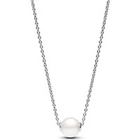 Treated Freshwater Cultured Pearl Collier Silver Necklace - 45cm