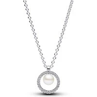 Treated Freshwater Cultured Pearl & Pavé Collier Necklace - 45cm