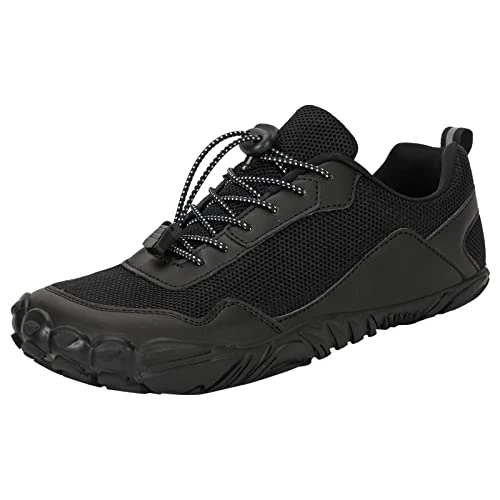 Trekking Shoes Breathable Running Shoes Mens Sports Safety Shoes Fashion Trainers Mens Size 11 Low Top Lightweight Trail Walking Shoes Black Sneakers Mens Casual Shoes for Men UK Flat
