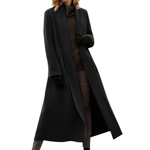 trench coats for women,Fashion Casual Solid Color Long Sleeve Woolen Coat Women Trench Faux Fur Coat