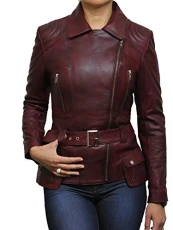 Trench Ladies Mid Length Designer Real Leather Jacket.