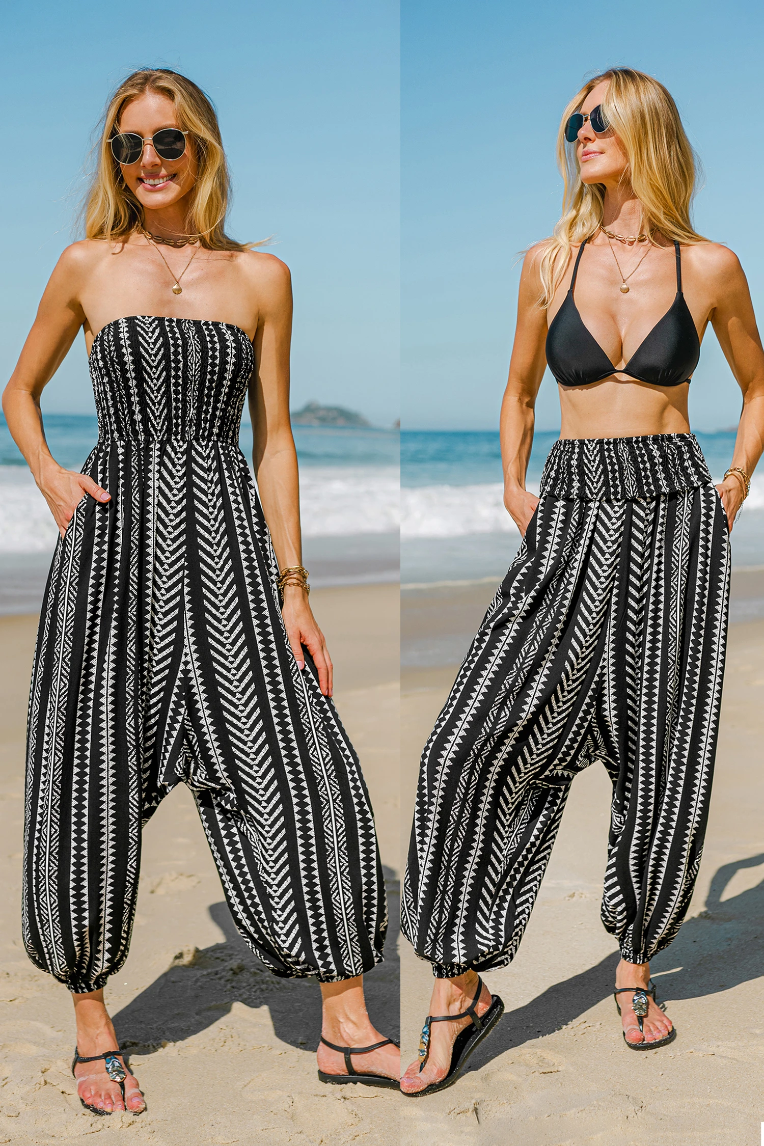 Tribal Tales Geo Multiway Jumpsuit - Black