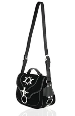 Triple Goddess Pagan Bag Moon Phases Gothic Wicca Vegan Suede Handbag