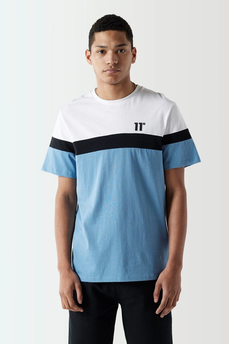 Triple Panel T-Shirt - Shadow Blue / White / Black