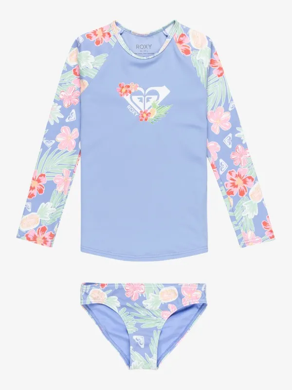 Tropical Story - Long Sleeves Two-Piece Rashguard Set For Girls -