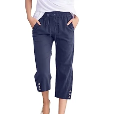 Trousers with women's black button trousers for women, casual trousers with wide leg and pockets, lightweight, high waisted, adjustable, loose trousers with tie knot, glitter trousers, women's Trousers with women's black button trousers for women, casual trousers with wide leg and pockets, lightweight, high waisted, adjustable, loose trousers with tie knot, glitter trousers, women's