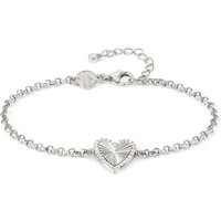 TrueJoy Silver Heart Bracelet - 16cm