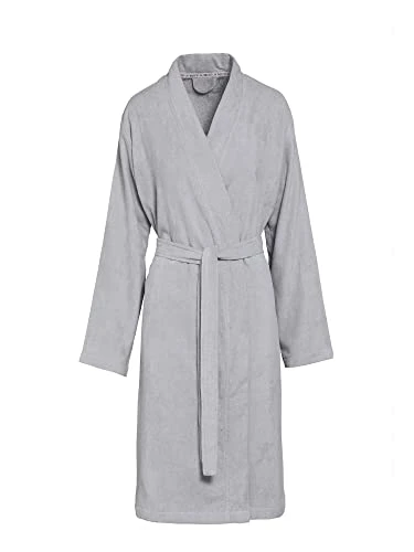 Tuppu Bathrobe Plain Cotton Velvet Soft Grey M