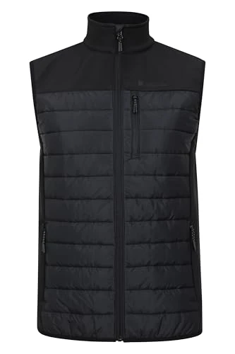 Turbine Mens Padded Gilet - Lightweight Body Warmer, Padded Insulation Vest, Zipped Pockets Sweater - Ideal for Autumn Winter Camping, Travelling, Hiking Black 3XL