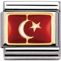 Turkey Flag Charm - Stainless Steel