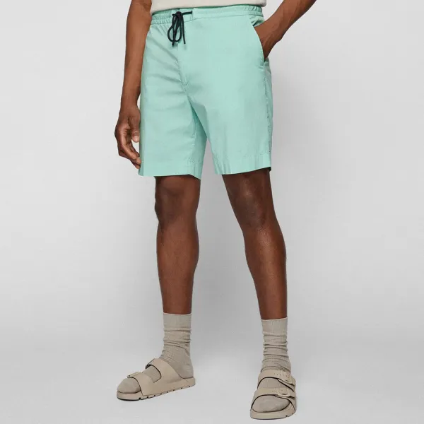 Turquoise Banks Cotton Blend Shorts - Green