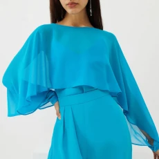 Turquoise Firma Sheer Top - Blue