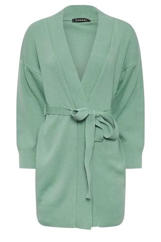 Turquoise Green Belted Midi Cardigan Petite