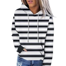 Turtle Neck Tops, Women Oversized Striped Sweatshirt, White Hoodie Womens, Printed Hoodless Sweatshirt Women, Long Sleeve Sweatshirt Women, Polo Neck Tops For Women Uk, Striped Jumper, Sweatshirts