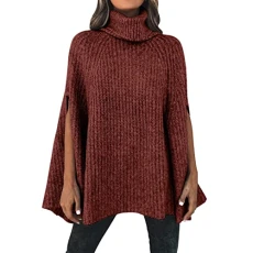 Turtleneck Jumper Jumpers for Women Cream Long Sleeve Plus Size Batwing Solid Color Ladies Jumper Oversized Graphic Pullover Jumpers Tunic Tops Holiday Essentials