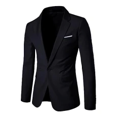 Tuxedo Jackets For Men Uk, Mens Jackets Smart Casual Blazer Dress Jackets Solid Color Formal Jackets Lapel Dinner Jacket Business Casual Smart Lounge Jacket Cosy And Warm Chesterfield Coat