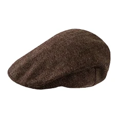 Tweed Flat Caps-BROWNHERR-SM