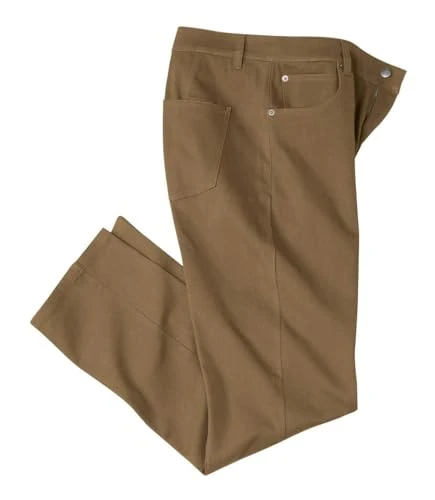 Twill Stretch Chinos for Men - Mens Chinos Regular Fit, Straight Fit Casual Trousers - Stretch Chinos for Men UK Small to Big and Tall Sizes W28-50 Brown