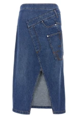 Twisted Midi skirt Light Blue Size UK