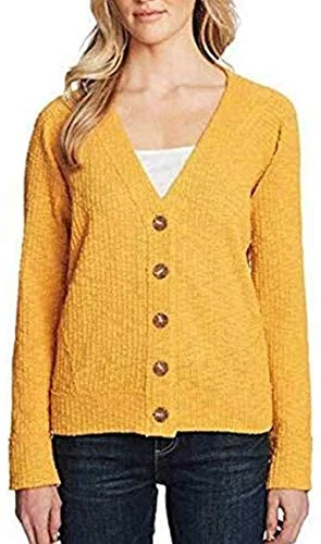 Two by  Women's Long Sleeve Button Up Cardigan - yellow - XX-Large