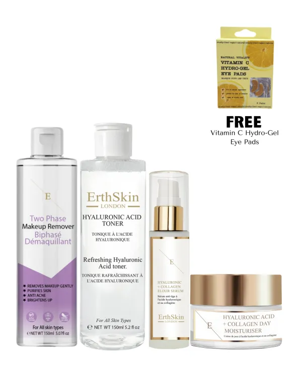 Two phase Makeup remover 150 ml + Refreshing Hyaluronic Acid Toner + Hyaluronic Acid Serum 60ml+ Hyaluronic Acid Day Cream 50ml BFG