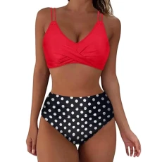 Two Pieces Bikini Sets for Women Trendy Twist Front Criss Cross Swimsuits Elegant Floral Printed Crop Top Mid Waisted Bathing Suits Comfy Slim Fit Bikini Sets