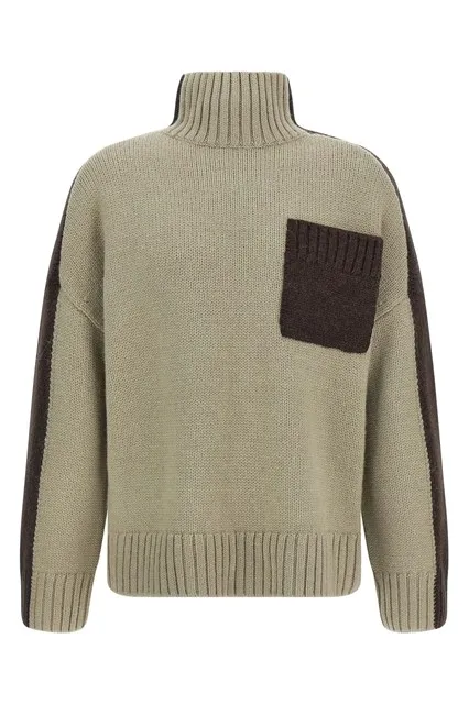 Two Tone Patch Pocket sweater - Multicolor
