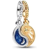 Two-tone Splittable Sun & Moon Dangle Charm