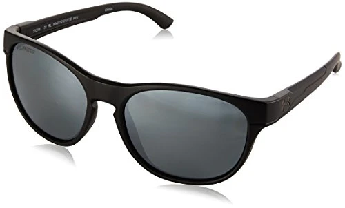 UA Glimpse RL Polarized Round Sunglasses, UA Glimpse RL Storm Satin Black/Silver Polar Lens, M/L