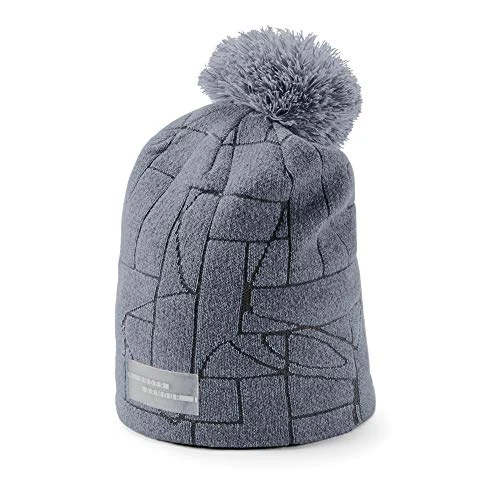 UA Graphic Pom Beanie - Utility/Washed Blue, One Size