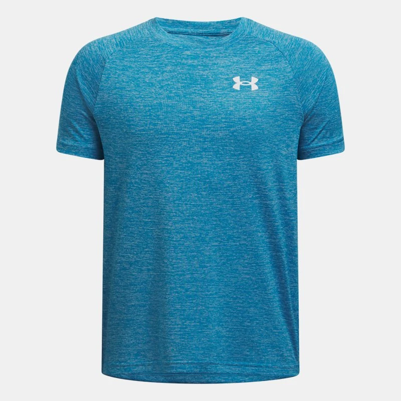 UA Tech? Boys Short Sleeve Ether Blue / White YXS ( in)